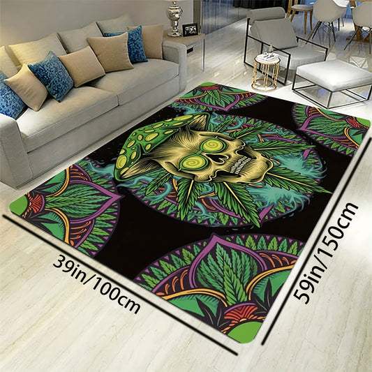 Anti Fatigue Gothic Skull Halloween Area Rug