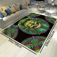 Anti Fatigue Gothic Skull Halloween Area Rug