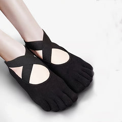 Women's Non slip Cross Strap Yoga Socks Breathable Dance Training Socks