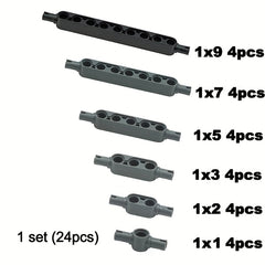 24pc Building Blocks Technology Parts Thick Beam w/ Bolt Holes on Both Ends