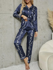 Floral Pajama Set Short Sleeve Top & Pants
