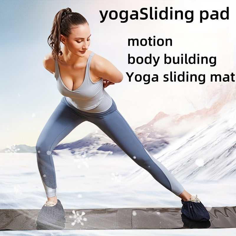 Mute Yoga Sliding Mat With Shoes Sleeves & Storage Bag