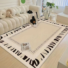 Modern Line Pattern Faux Cashmere Mat Non Slip Floor Rug