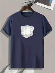 Cube Print Men's Graphic T shirt Casual Comfy Tees