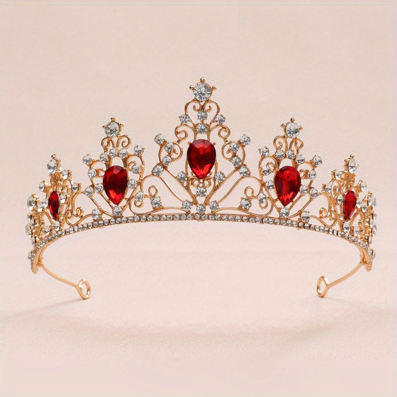 Baroque Style Crystal Rhinestone Crown Head Jewelry