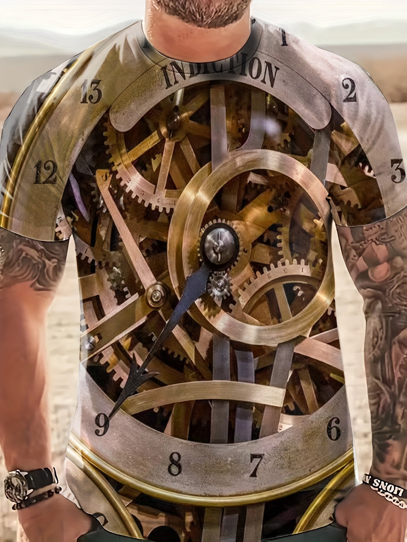 Men's 3D Graphic Print T Shirt Casual Crew Neck Tee for Summer