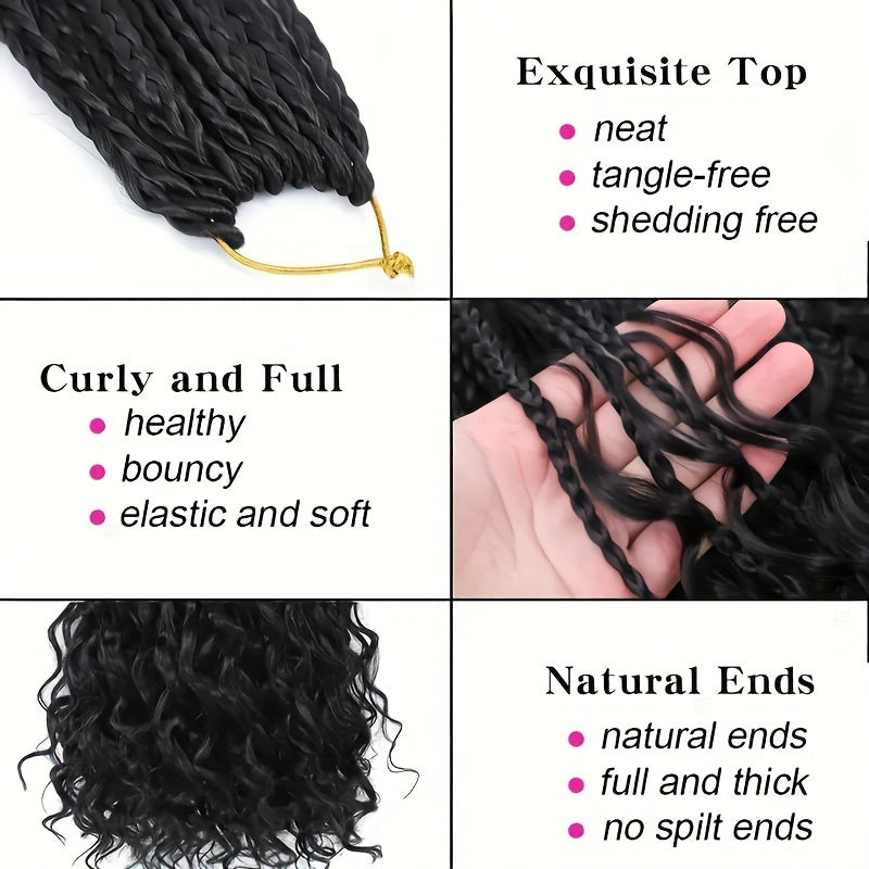 45 72 Cm Boho Box Braids 1 Pack Goddess Box Braids Burgundy