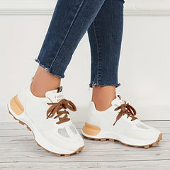 Women's Non Slip Mesh Chunky Sneakers Lace Up Breathable Casual Shoes