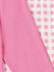 Pajama Set Soft Tee & Gingham Print Pants Two Piece Set