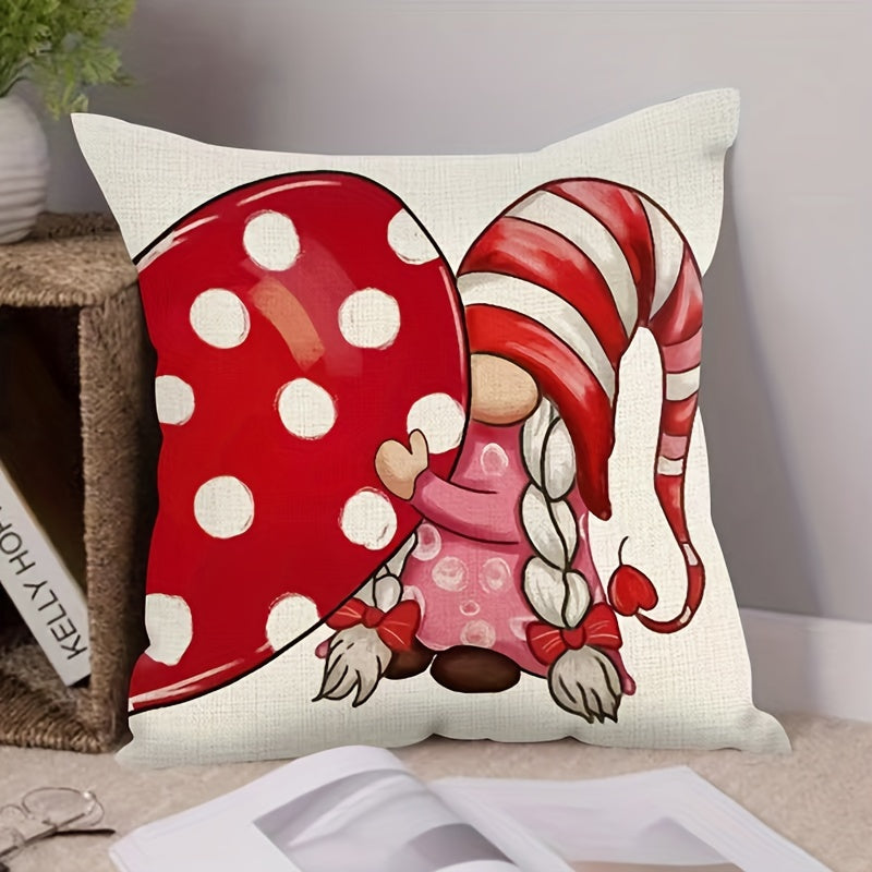 4pcs Linen Printed Sofa Cushion Pillowcase Living Room Backrest Pillow