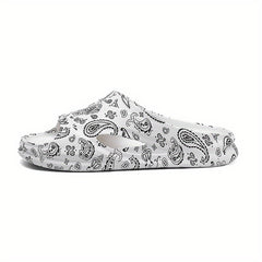 Men's Teardrop Print Slides Non Slip Slippers Open Toe Shoes