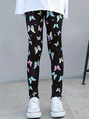 Girls Fairy Graphic Stretch Athletic Leggings High Waist Yoga Pants