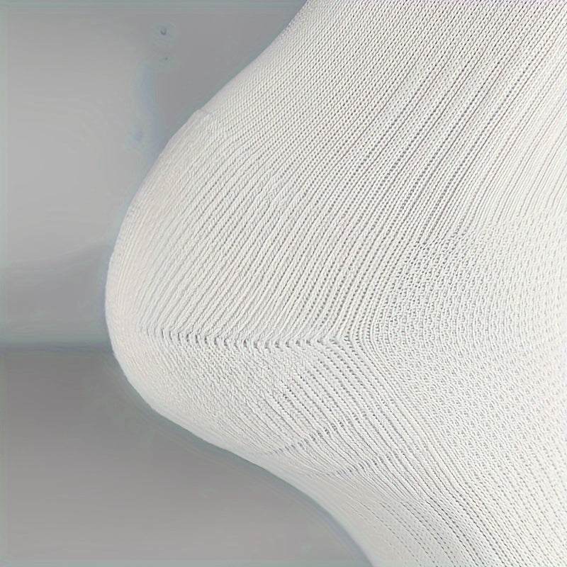 6 Pairs Men's Solid Crew Socks Breathable Non-slip Sports Socks