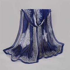 Paisley Print Chiffon Scarf Vintage Thin Shawl Boho Hijab Sunscreen Head Wrap