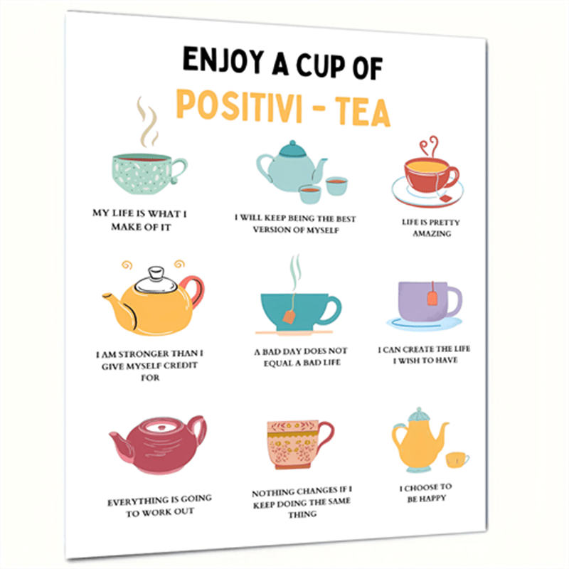 Cup of Positivity Teen Mental Health Print Therapy Office Decor
