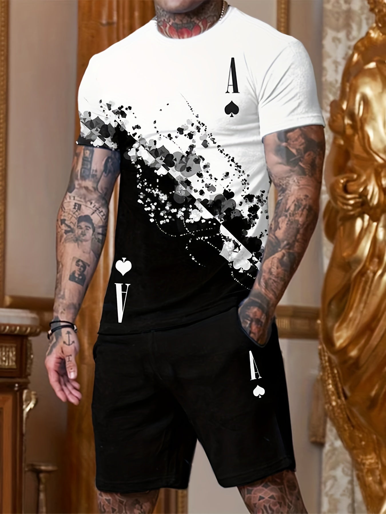 Men's Spade A Graphic T shirt & Active Stretch Shorts
