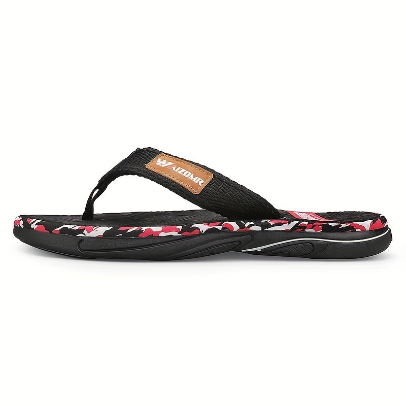 Men's Camo Flip Flops Durable Rubber Sole Non Slip Outdoor Sandals