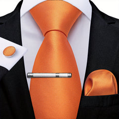Men's Classic Plain Necktie Business Wedding Set