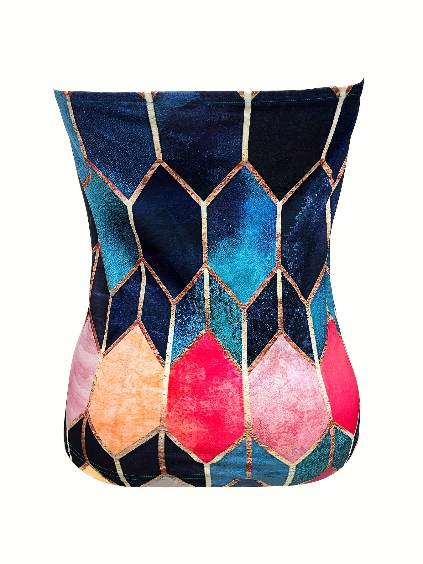Geometric Print Tube Top Sleeveless Summer Top