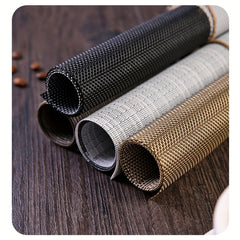 PVC Striped Woven Placemats - Reusable Table Mats - Heat Insulation Pads
