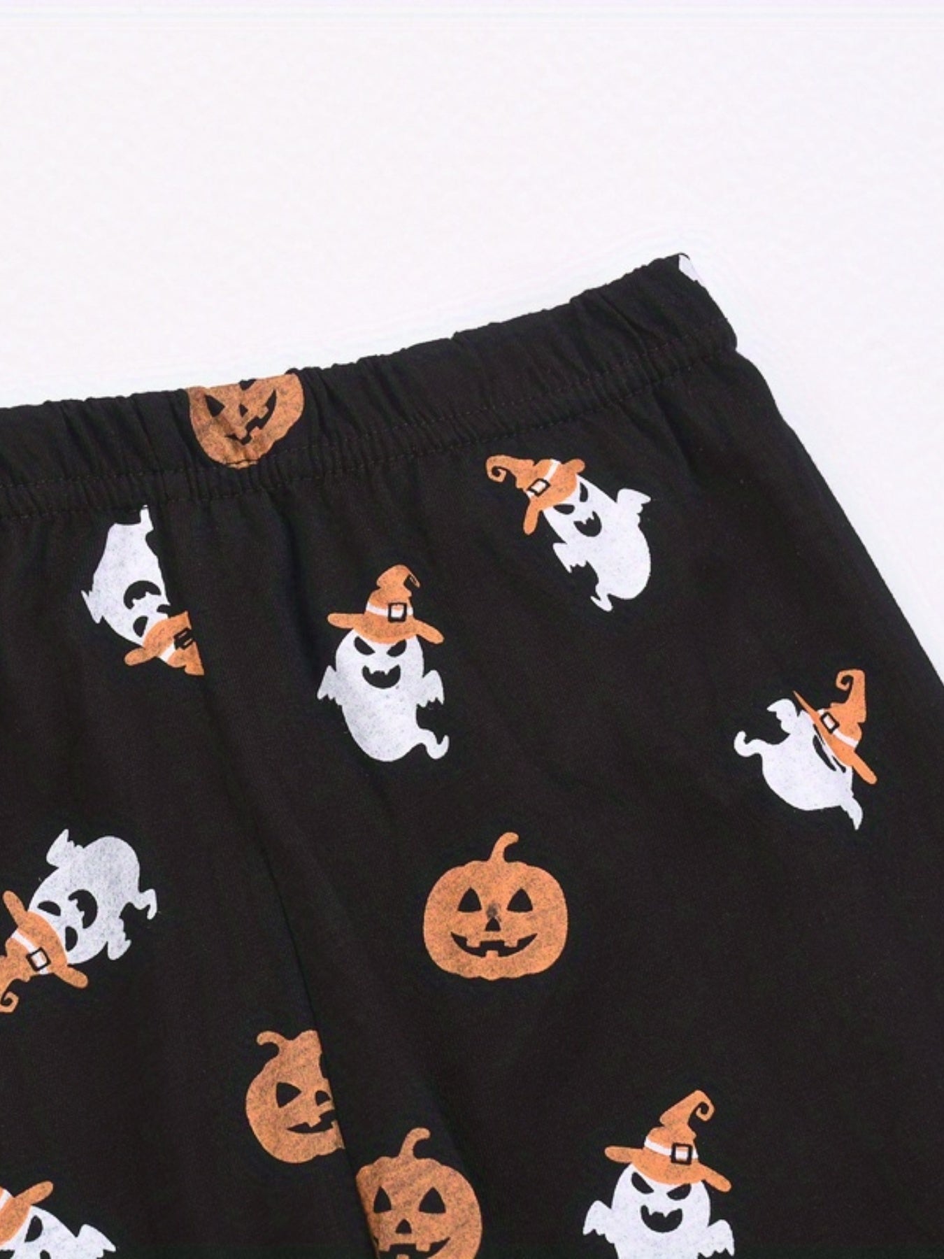 Halloween Pumpkin And Ghost Print Boys Casual Long Pants