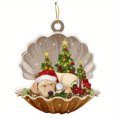 Christmas Tree Puppy Shell Pendant Accessory Decoration