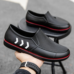 Men's Waterproof Slip On Low Top Rain Boots for Outdoor Activities