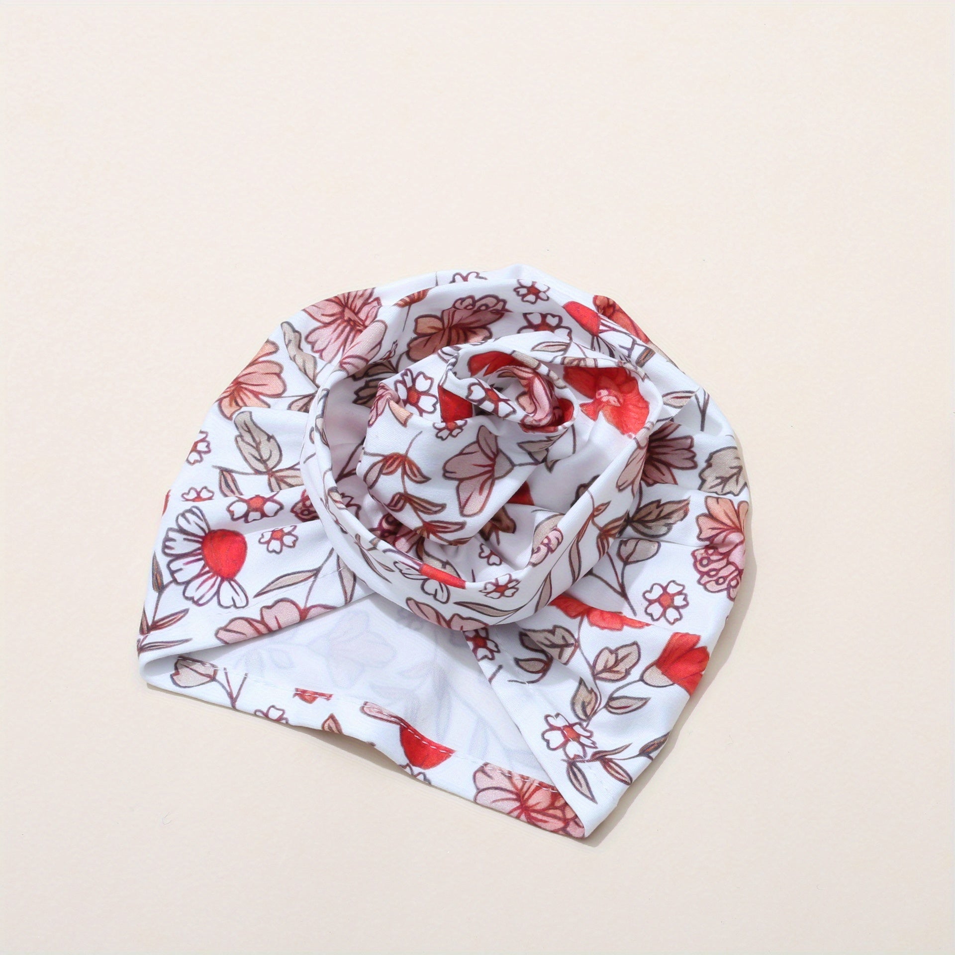 Infant Indian Cap with Large Flower Print