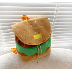 Kids Hamburger Bag Cartoon Backpack Large Capacity Backpack