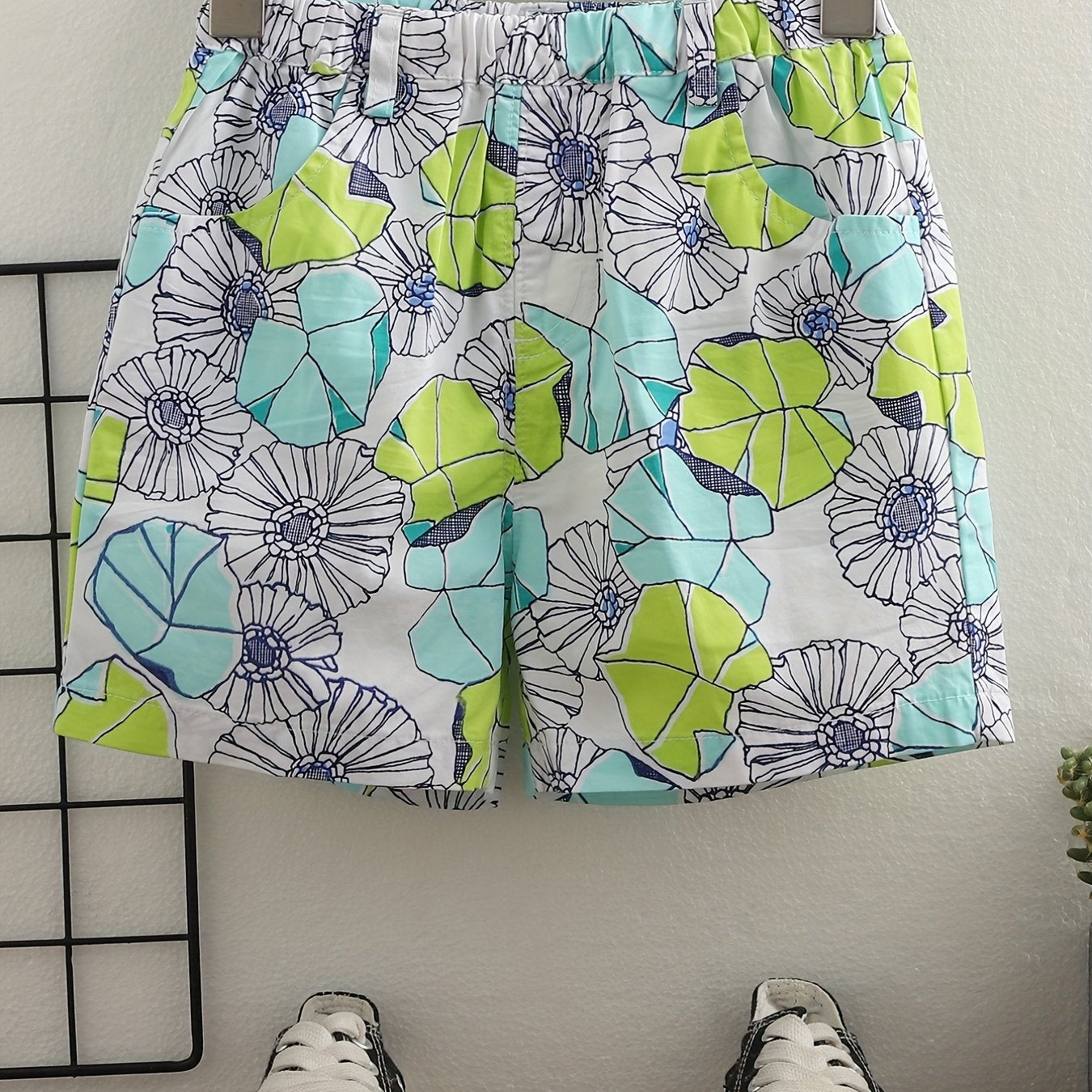 Baby Boys Flowers Pattern Shorts for Summer