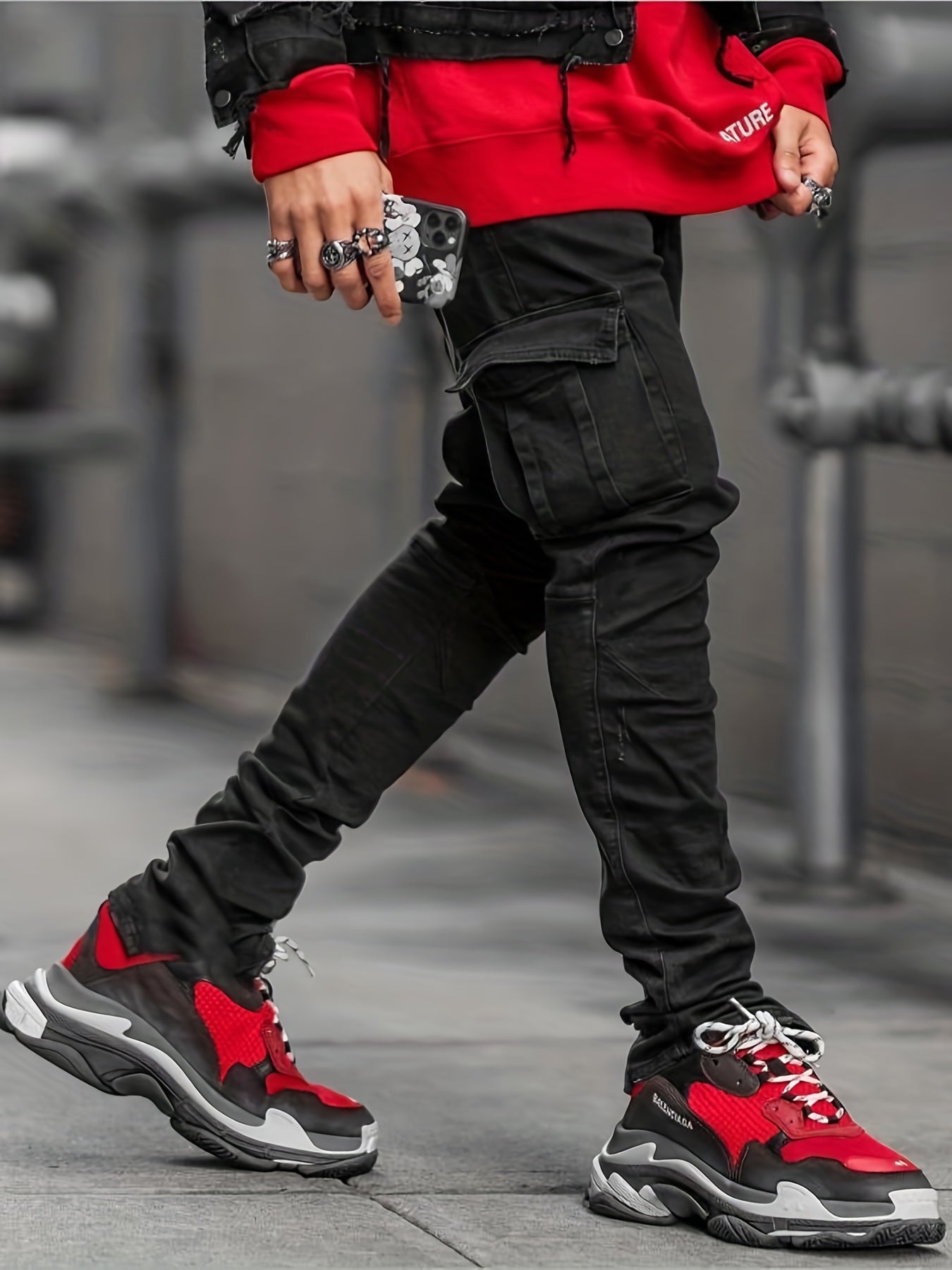 Men's Slim Fit Pocket Jeans - Casual Street Style Denim Pants