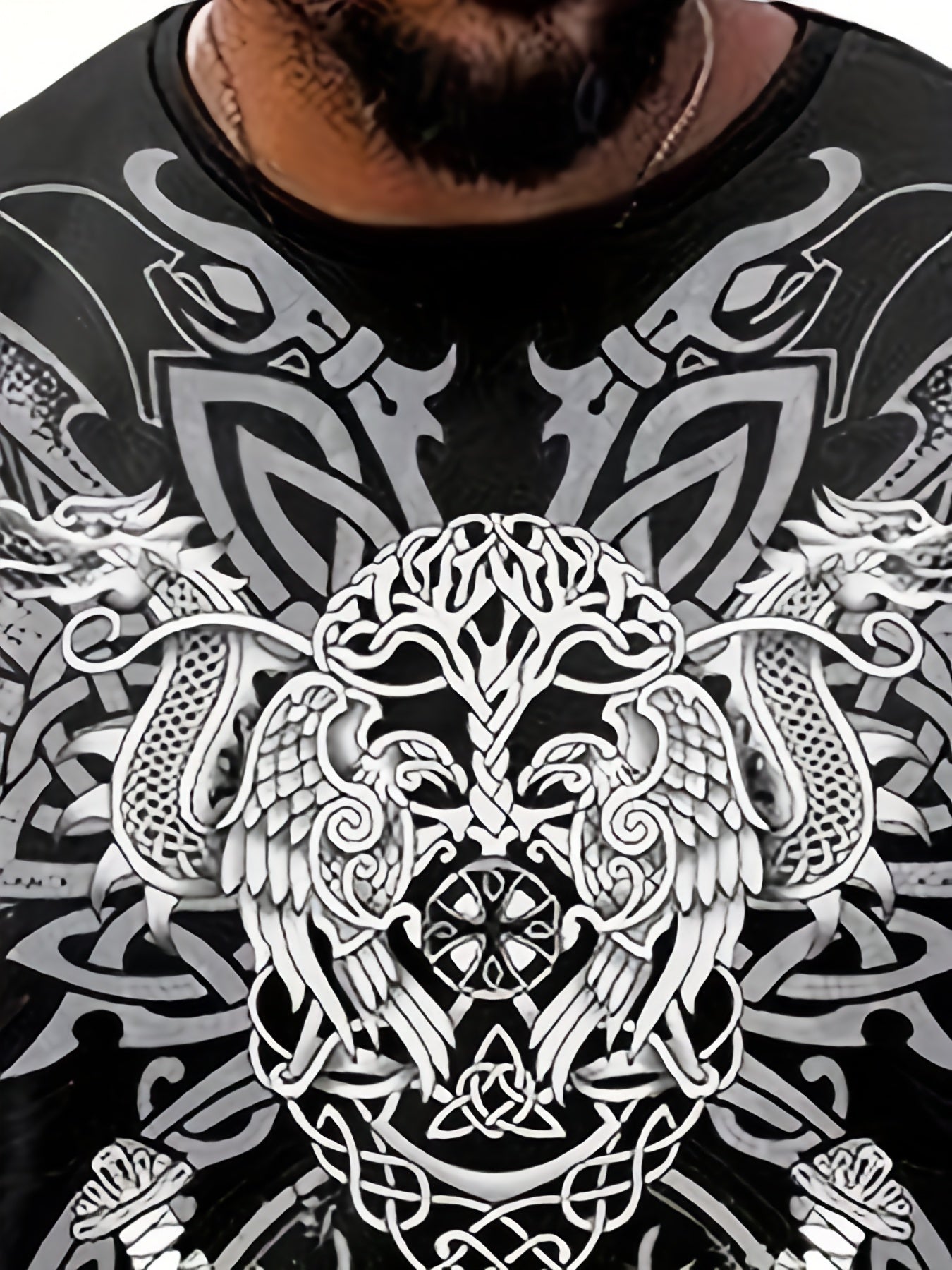 Viking Totem Graphic Tee for Men - Active & Stretchy Summer T-Shirt