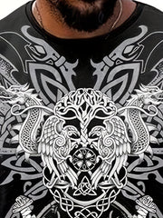 Viking Totem Graphic Tee for Men - Active & Stretchy Summer T-Shirt