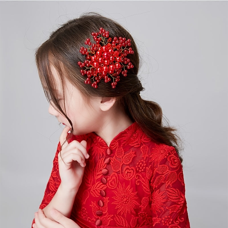 Bridal Wedding Hairpin Rhinestone Faux Pearl Hair Comb Accessories