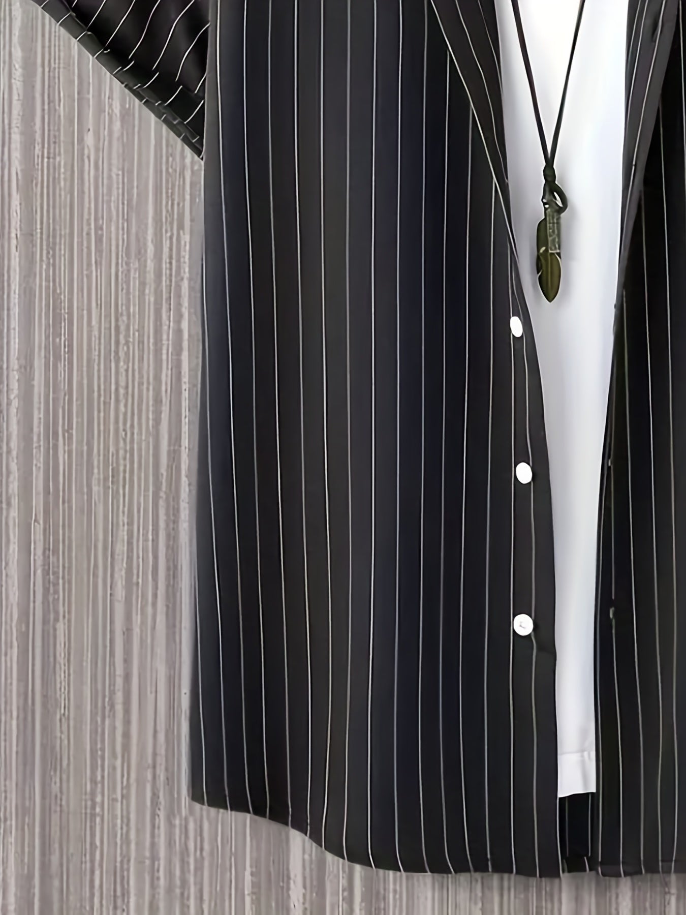 Men's Casual Stripe Button Up Short Sleeve Shirt for Summer