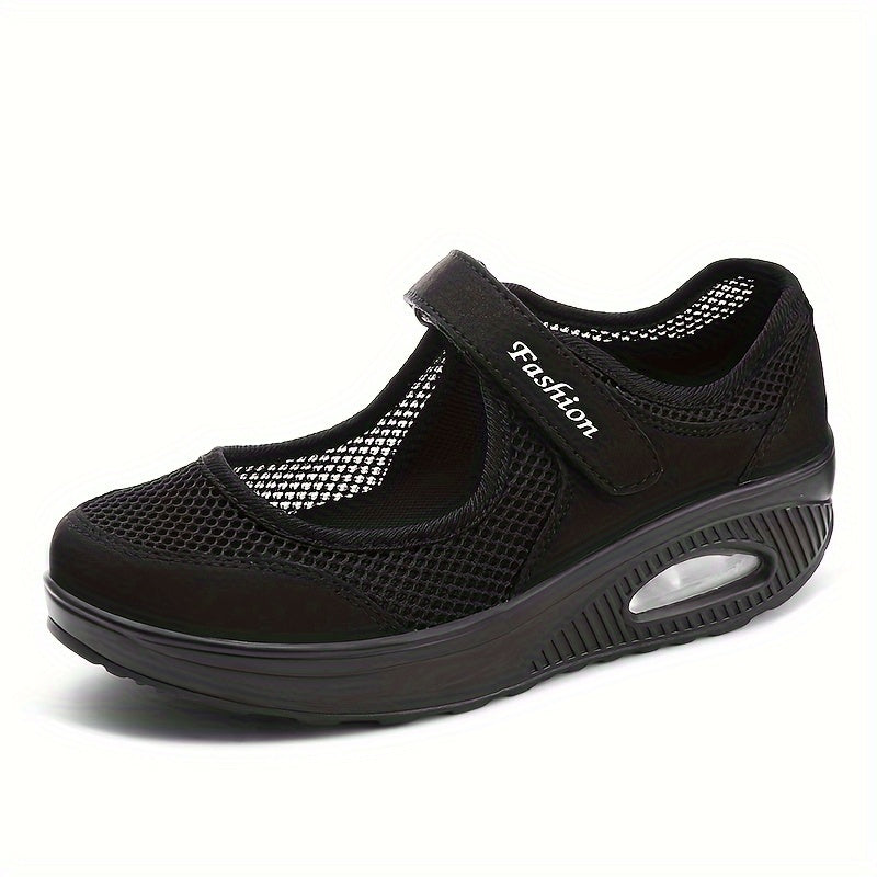 Women's Hook & Loop Fastener Backless Walking Shoes Breathable Sneakers