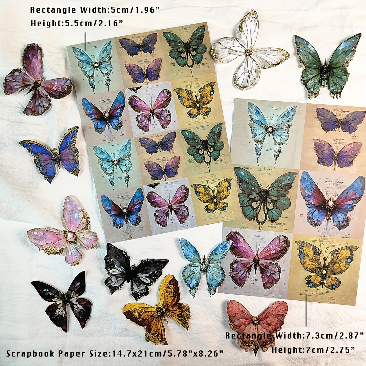 18 Sheets Vintage Butterfly Scrapbook Paper for DIY Crafts