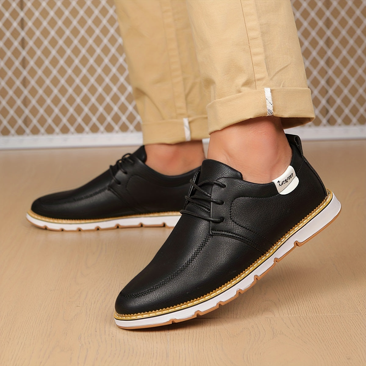 Men's Smart Casual Lace-up Dress Shoes Anti-skid Office Business