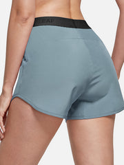 Women's Letter Print Running Shorts with Pocket