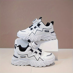 Girl's Chunky Shoes Rotating Buckle Non Slip Sneakers