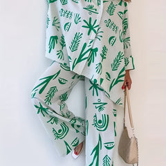 Floral Print Two Piece Outfit Set