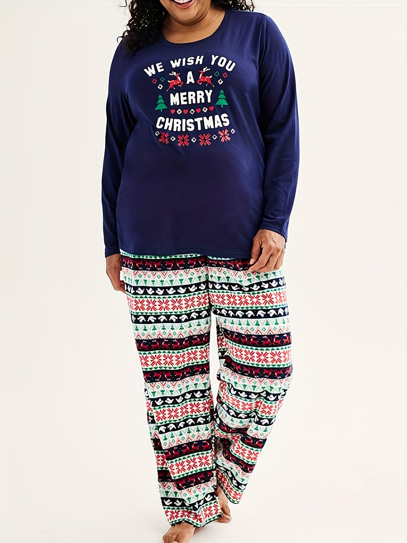 Christmas Pajama Set Long Sleeve Tee & Pants Loungewear