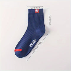 5 Pairs Men's Letter Sports Socks Breathable Sweat-absorbing Deodorant Socks