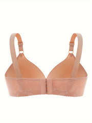 Floral Appliques Lace Push Up Stretch Bra