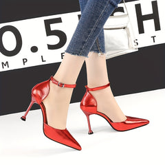 Women's Pointed Toe Ankle Strap Stiletto Heel Shoes