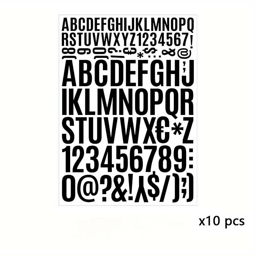 10pcs 2.54-5.08 cm Vinyl PVC Waterproof Self Adhesive Letter Stickers