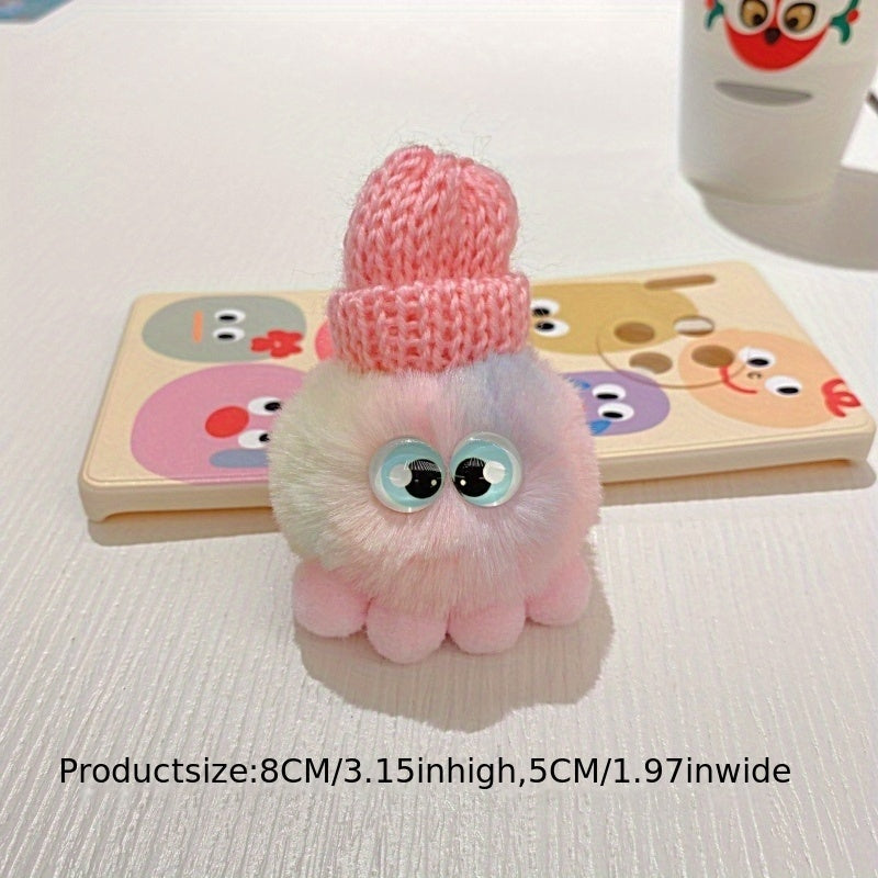 Colorful Small Octopus Plush Keychain Funny Cartoon Doll Jewelry Girls