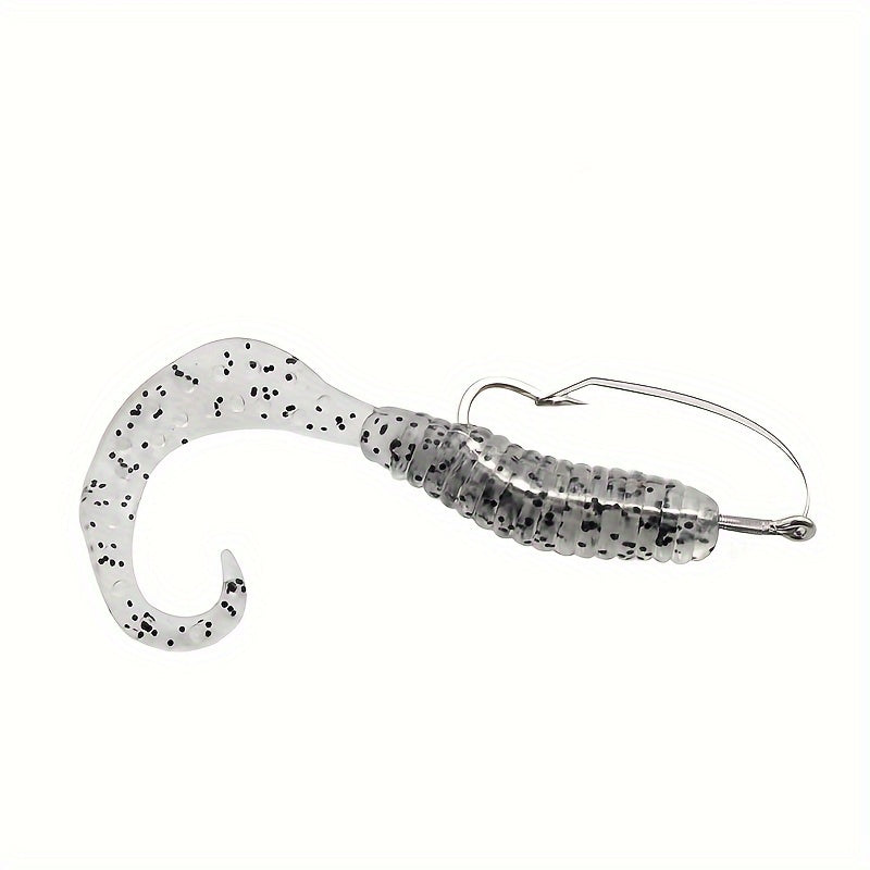 10pcs Weedless Fishing Hooks Carbon Steel Single Hook Soft Worm Bait