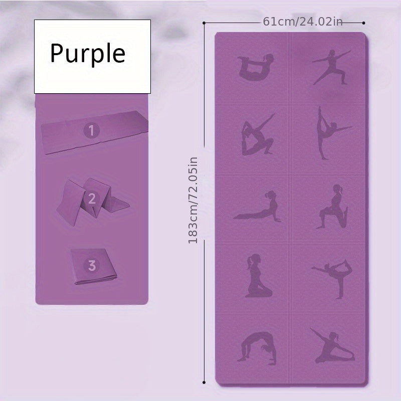Thick TPE Yoga Mat w/ Guide Lines - Ideal for Students & Beginners