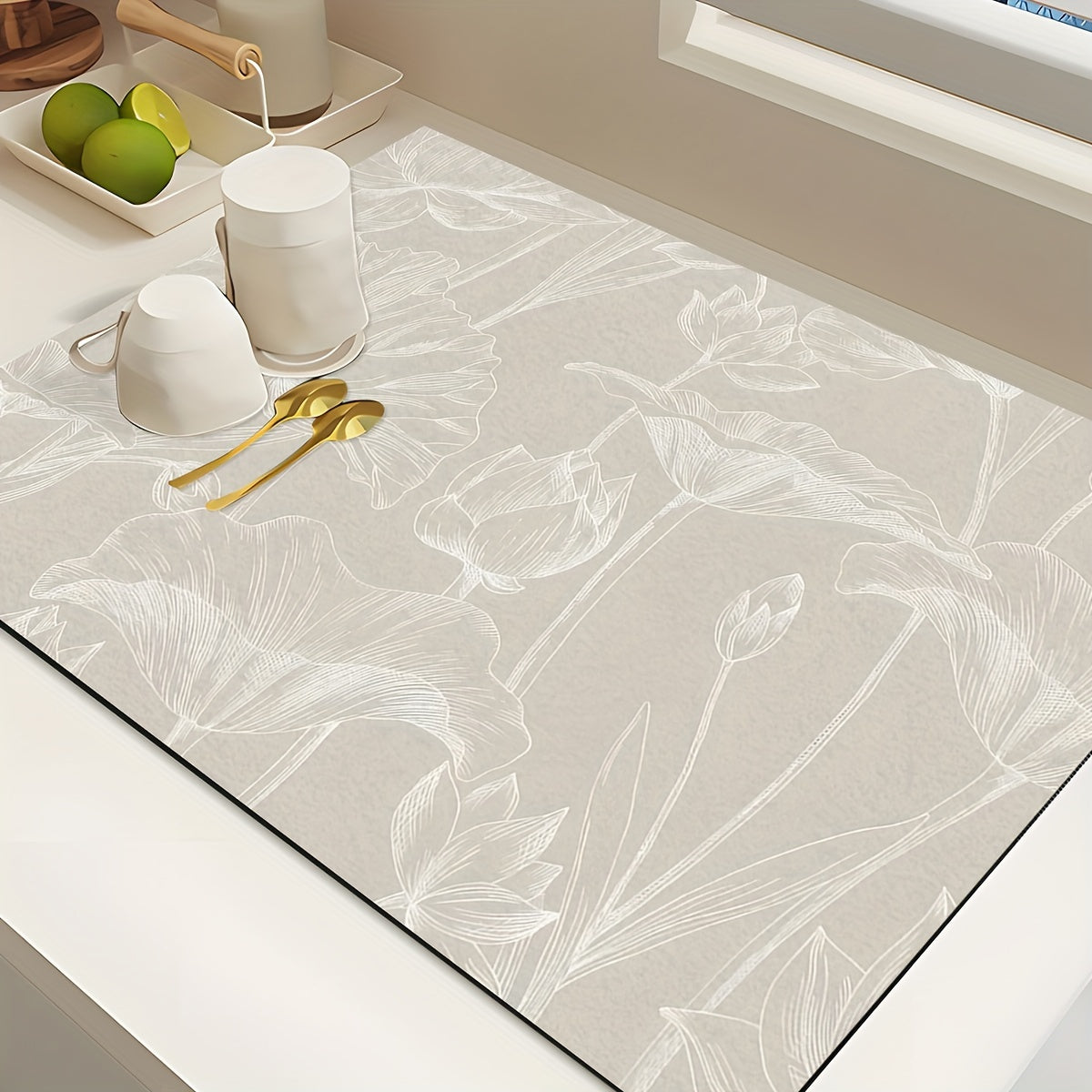 Absorbent Dish Drying Pad for Kitchen Countertop